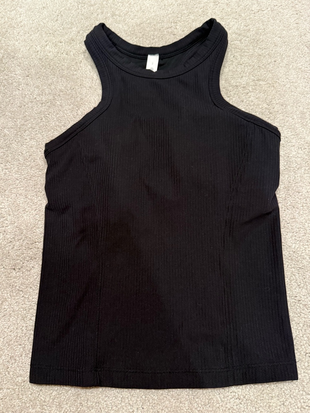 EUC Lululemon Nulu Black Ribbed Racerback Tank size 2